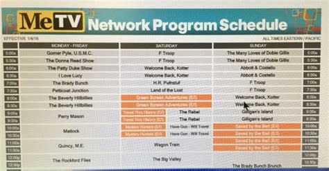 me tv schedule today